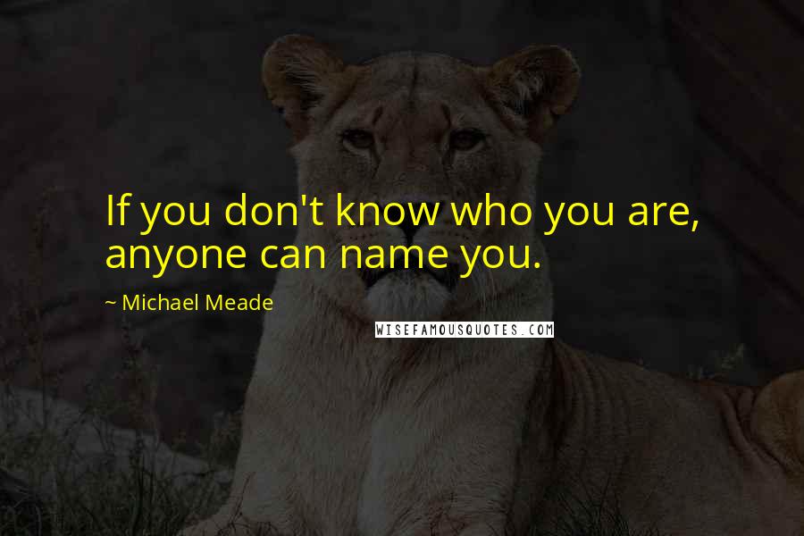 Michael Meade Quotes: If you don't know who you are, anyone can name you.