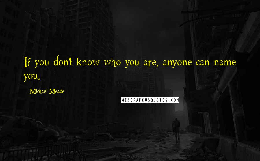 Michael Meade Quotes: If you don't know who you are, anyone can name you.