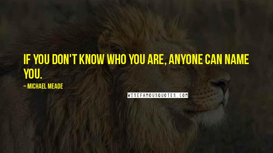 Michael Meade Quotes: If you don't know who you are, anyone can name you.