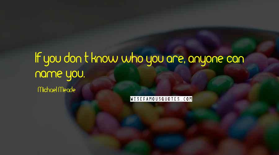 Michael Meade Quotes: If you don't know who you are, anyone can name you.