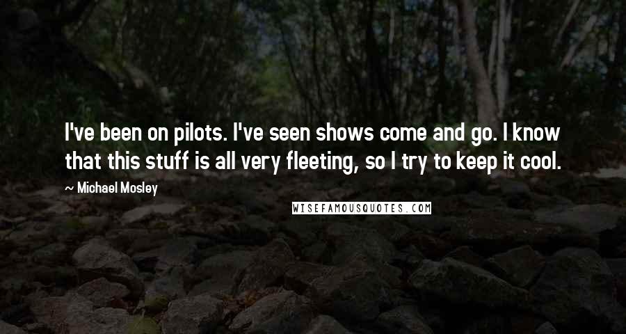 Michael Mosley Quotes: I've been on pilots. I've seen shows come and go. I know that this stuff is all very fleeting, so I try to keep it cool.