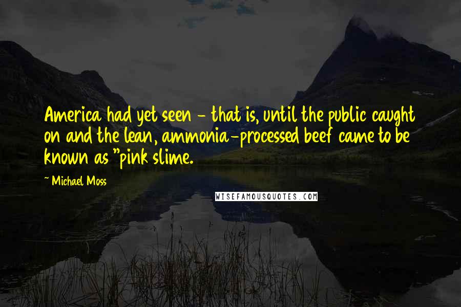 Michael Moss Quotes: America had yet seen - that is, until the public caught on and the lean, ammonia-processed beef came to be known as "pink slime.