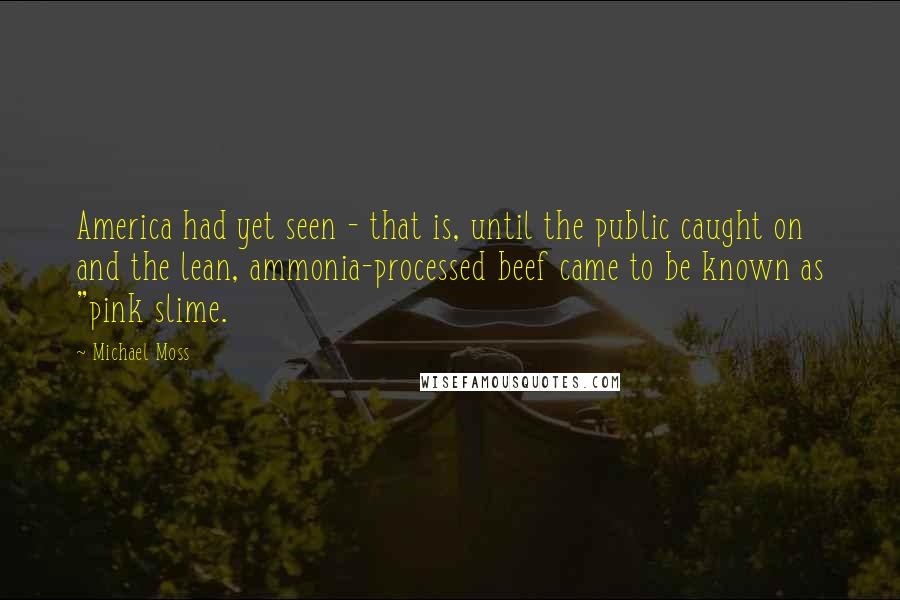 Michael Moss Quotes: America had yet seen - that is, until the public caught on and the lean, ammonia-processed beef came to be known as "pink slime.