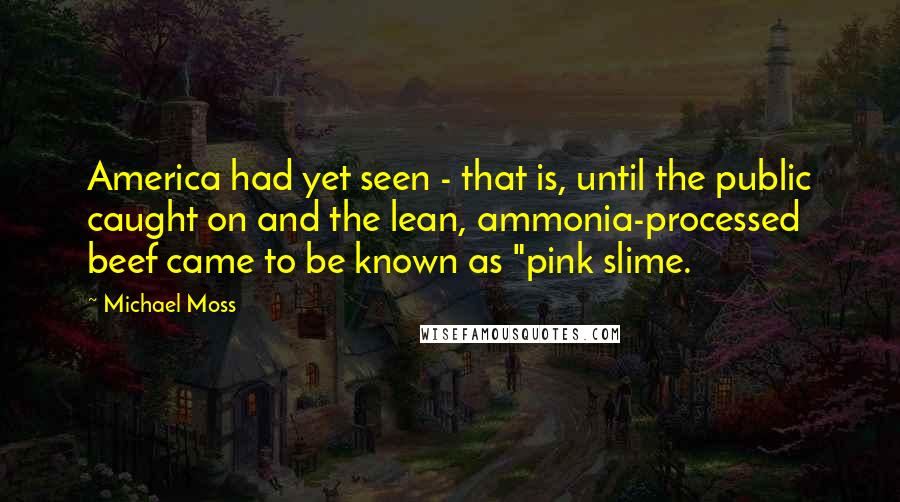 Michael Moss Quotes: America had yet seen - that is, until the public caught on and the lean, ammonia-processed beef came to be known as "pink slime.