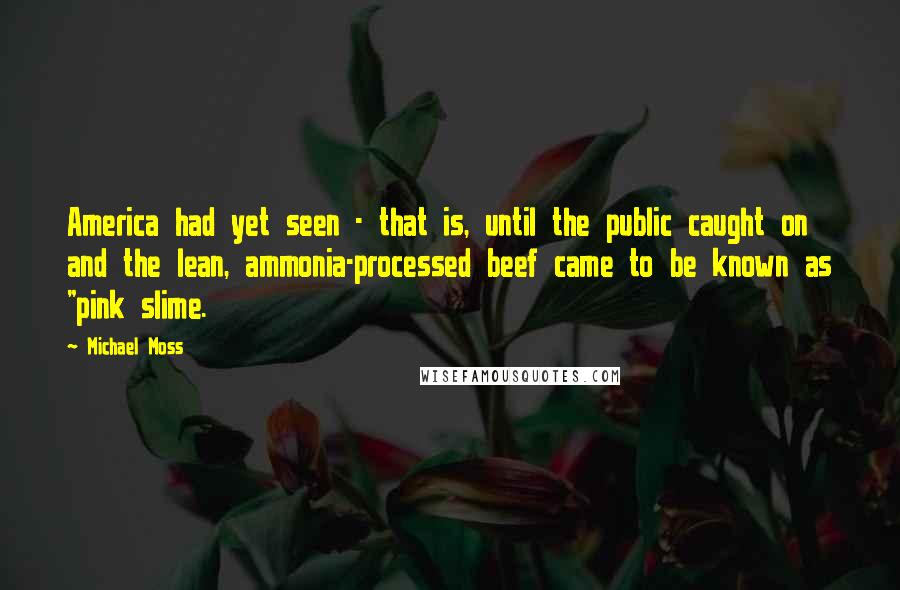 Michael Moss Quotes: America had yet seen - that is, until the public caught on and the lean, ammonia-processed beef came to be known as "pink slime.