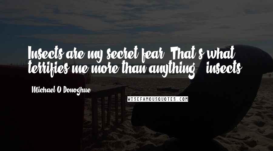 Michael O'Donoghue Quotes: Insects are my secret fear. That's what terrifies me more than anything - insects.