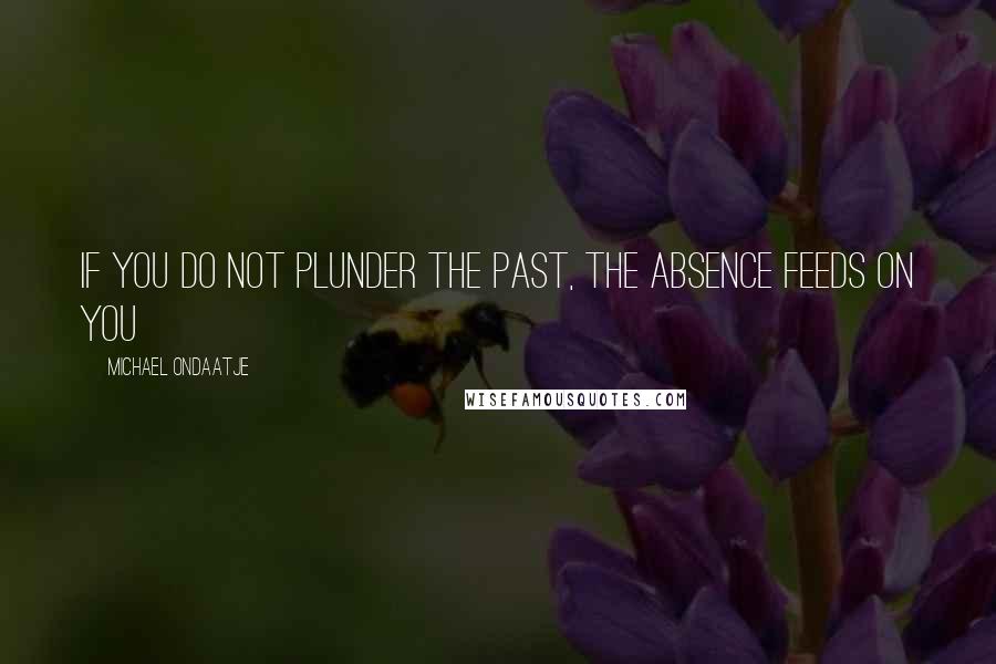 Michael Ondaatje Quotes: If you do not plunder the past, the absence feeds on you