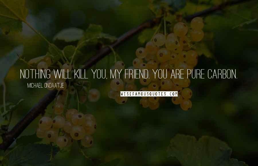 Michael Ondaatje Quotes: Nothing will kill you, my friend. You are pure carbon.