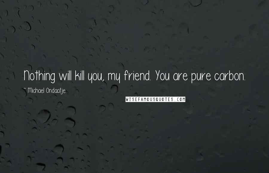 Michael Ondaatje Quotes: Nothing will kill you, my friend. You are pure carbon.