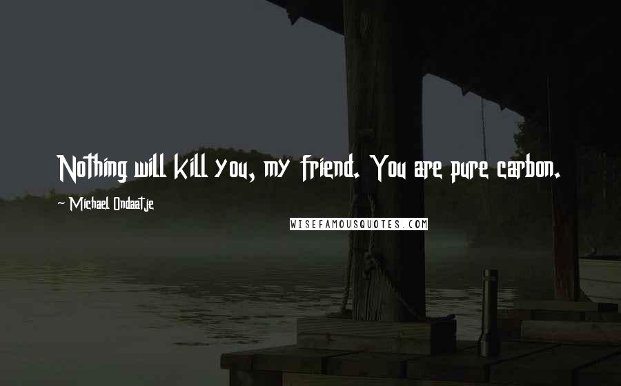 Michael Ondaatje Quotes: Nothing will kill you, my friend. You are pure carbon.