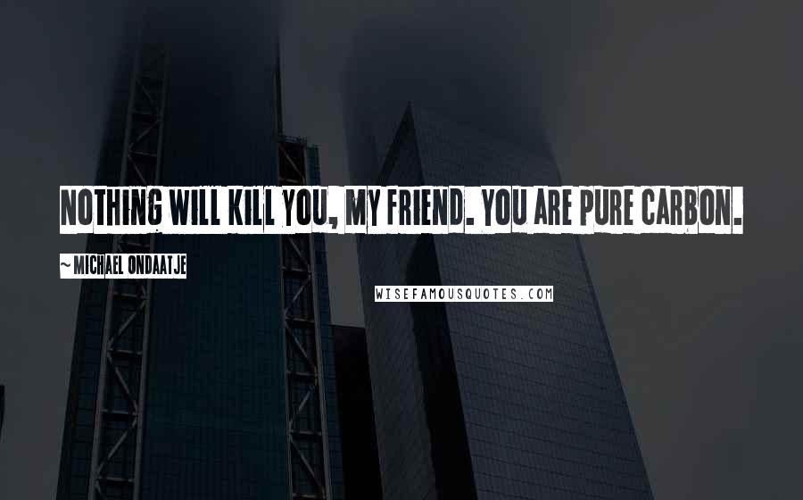 Michael Ondaatje Quotes: Nothing will kill you, my friend. You are pure carbon.