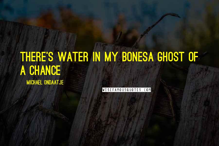 Michael Ondaatje Quotes: There's water in my bonesa ghost of a chance