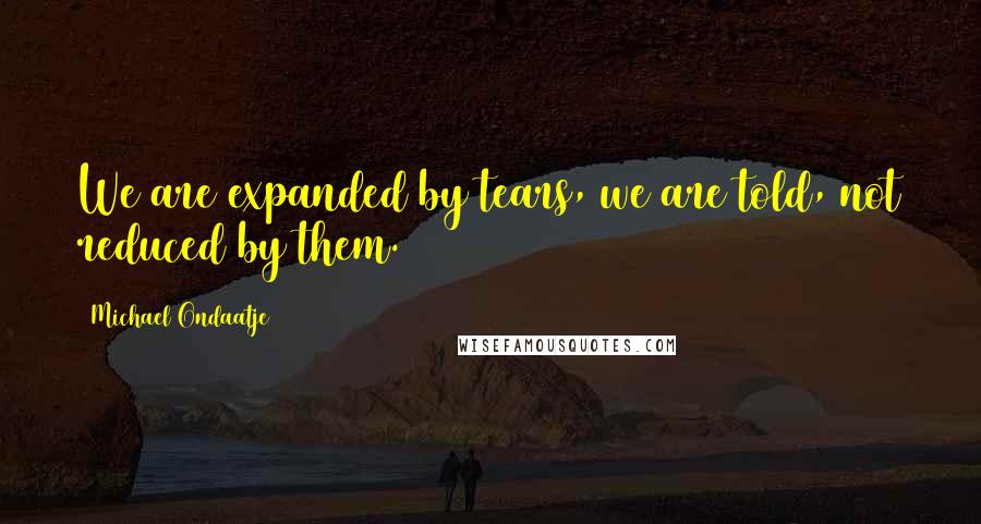 Michael Ondaatje Quotes: We are expanded by tears, we are told, not reduced by them.