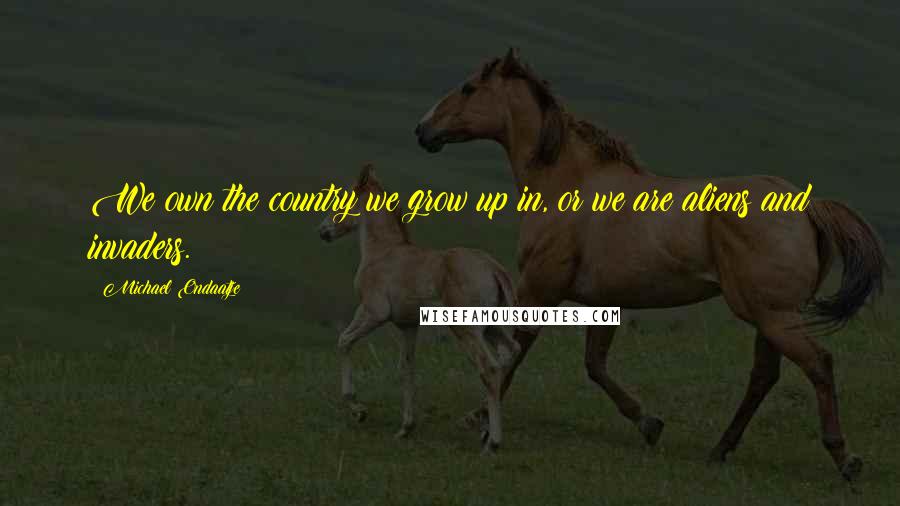 Michael Ondaatje Quotes: We own the country we grow up in, or we are aliens and invaders.