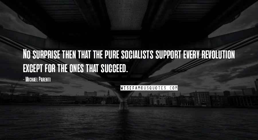 Michael Parenti Quotes: No surprise then that the pure socialists support every revolution except for the ones that succeed.