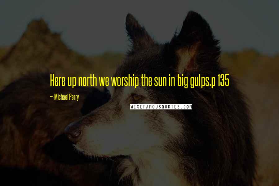 Michael Perry Quotes: Here up north we worship the sun in big gulps.p 135