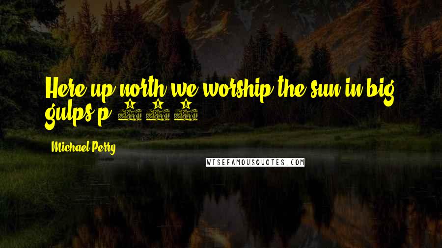 Michael Perry Quotes: Here up north we worship the sun in big gulps.p 135