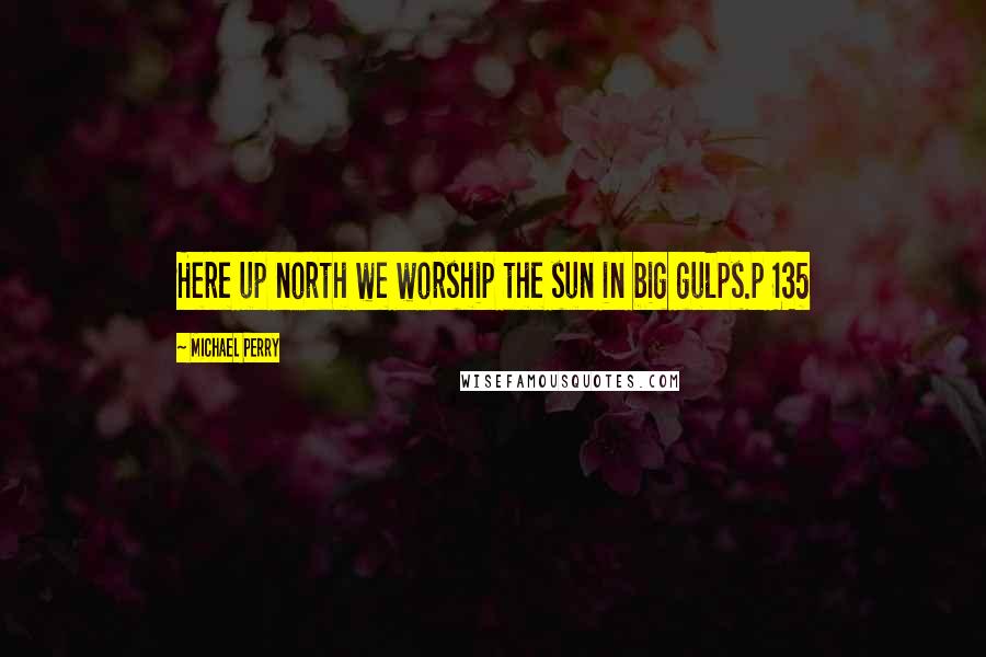 Michael Perry Quotes: Here up north we worship the sun in big gulps.p 135