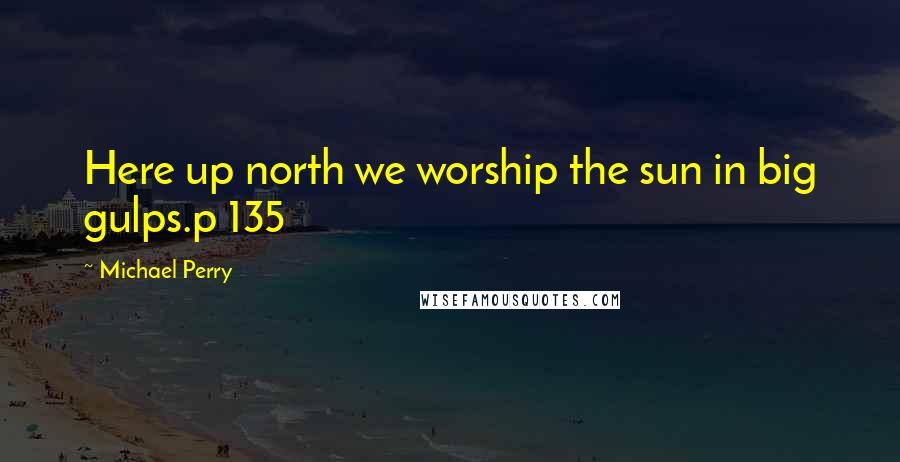 Michael Perry Quotes: Here up north we worship the sun in big gulps.p 135