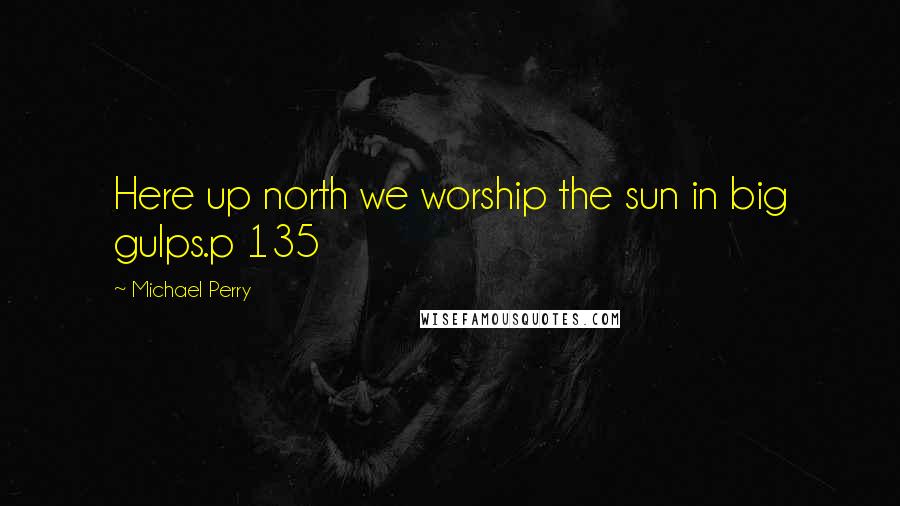 Michael Perry Quotes: Here up north we worship the sun in big gulps.p 135