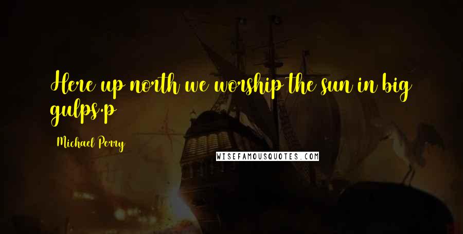 Michael Perry Quotes: Here up north we worship the sun in big gulps.p 135