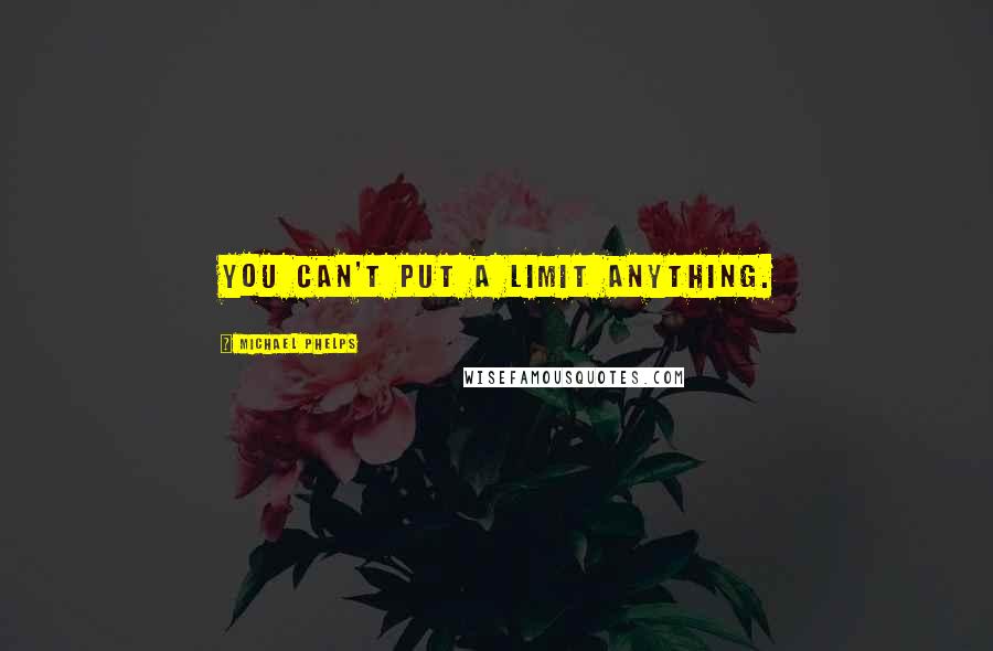 Michael Phelps Quotes: You can't put a limit anything.