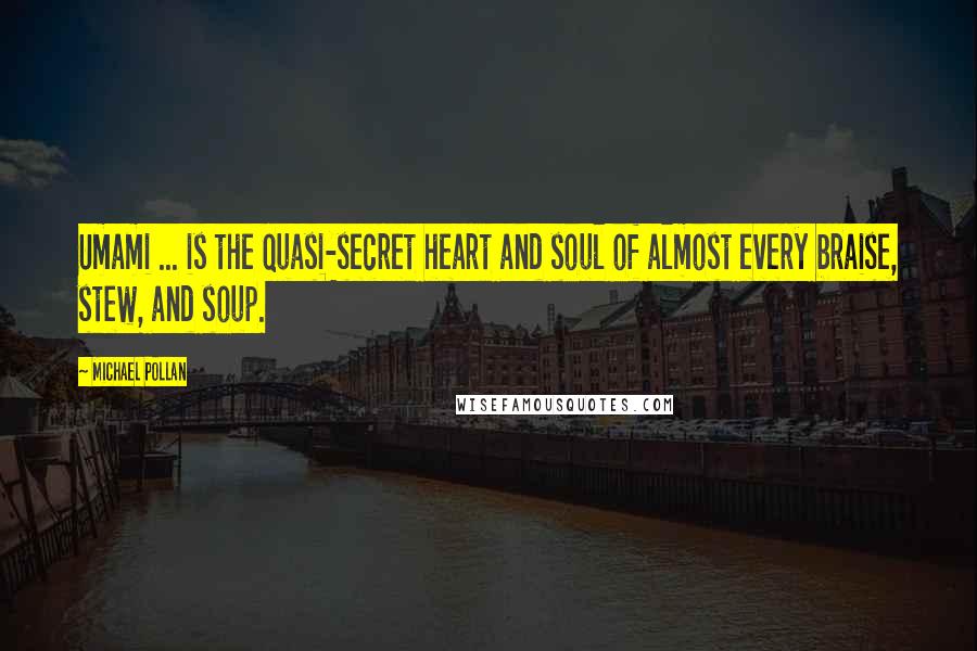 Michael Pollan Quotes: Umami ... is the quasi-secret heart and soul of almost every braise, stew, and soup.