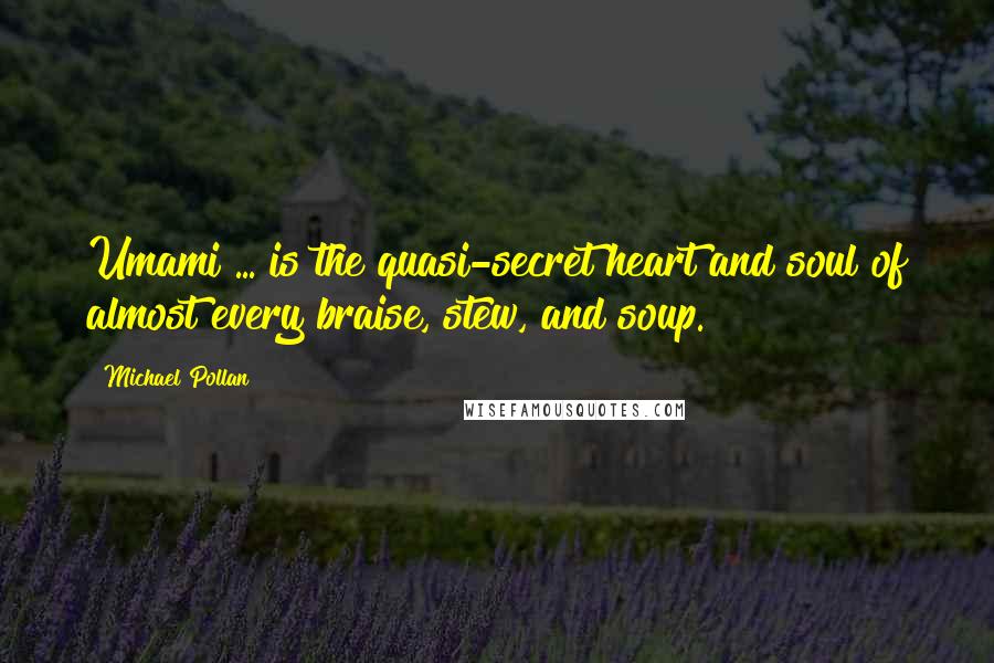 Michael Pollan Quotes: Umami ... is the quasi-secret heart and soul of almost every braise, stew, and soup.