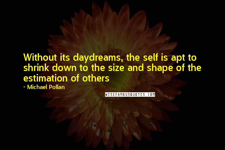 Michael Pollan Quotes: Without its daydreams, the self is apt to shrink down to the size and shape of the estimation of others