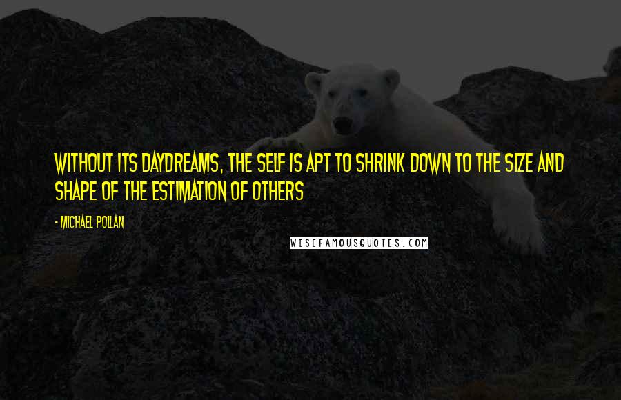 Michael Pollan Quotes: Without its daydreams, the self is apt to shrink down to the size and shape of the estimation of others