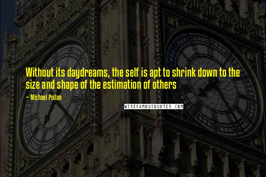 Michael Pollan Quotes: Without its daydreams, the self is apt to shrink down to the size and shape of the estimation of others