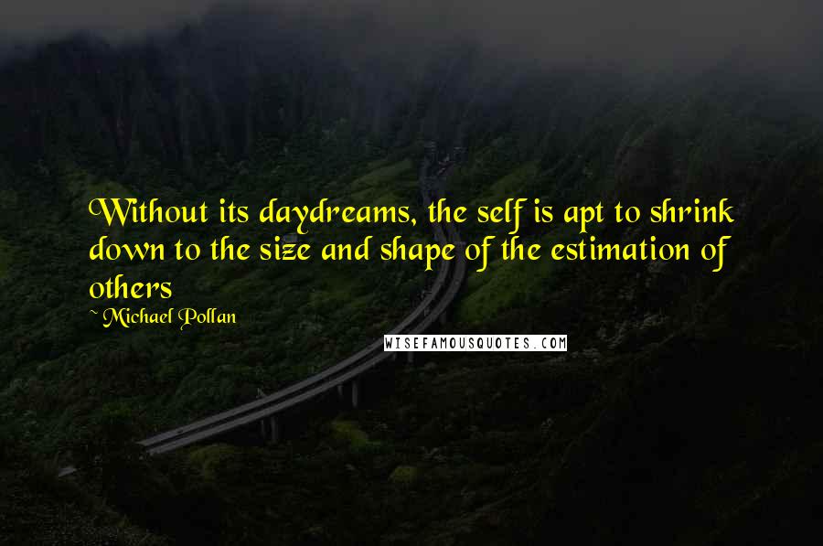 Michael Pollan Quotes: Without its daydreams, the self is apt to shrink down to the size and shape of the estimation of others