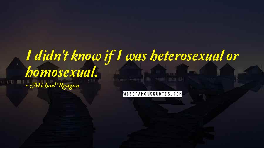 Michael Reagan Quotes: I didn't know if I was heterosexual or homosexual.
