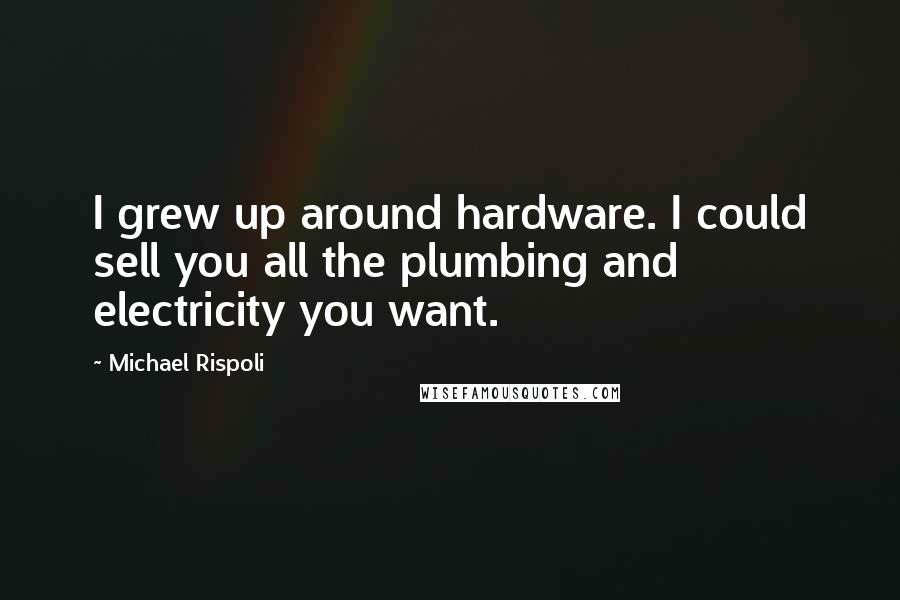 Michael Rispoli Quotes: I grew up around hardware. I could sell you all the plumbing and electricity you want.