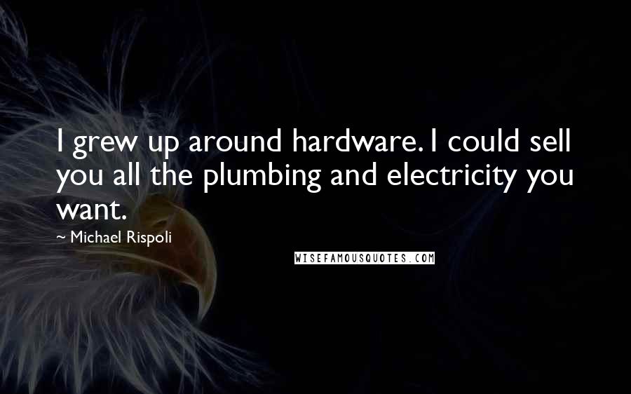 Michael Rispoli Quotes: I grew up around hardware. I could sell you all the plumbing and electricity you want.