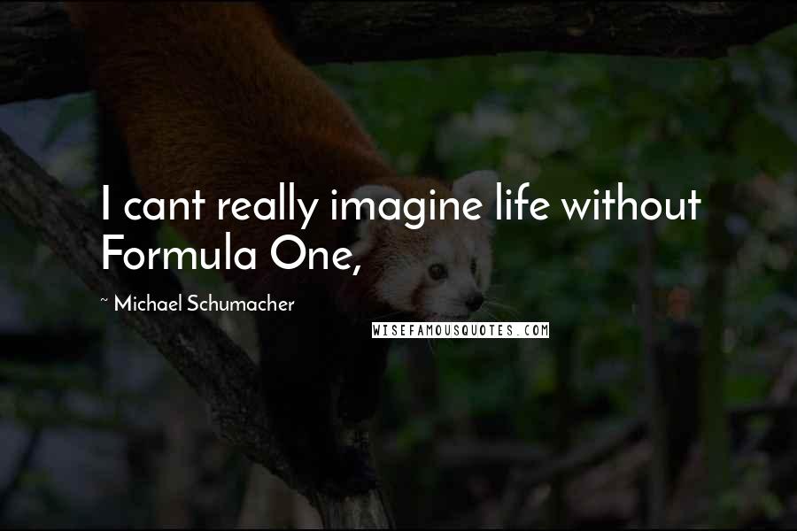 Michael Schumacher Quotes: I cant really imagine life without Formula One,