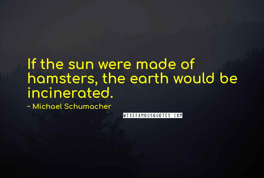Michael Schumacher Quotes: If the sun were made of hamsters, the earth would be incinerated.