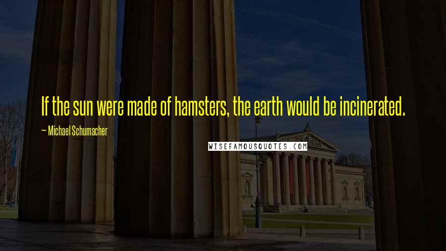 Michael Schumacher Quotes: If the sun were made of hamsters, the earth would be incinerated.