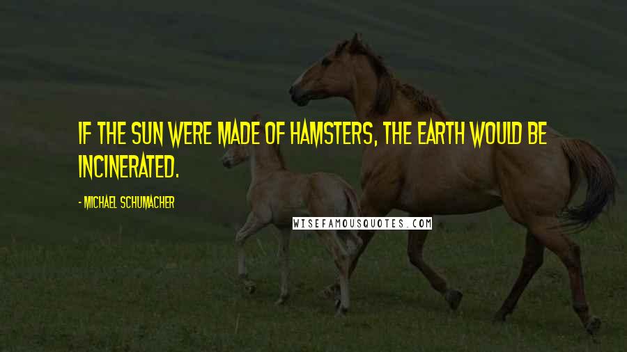 Michael Schumacher Quotes: If the sun were made of hamsters, the earth would be incinerated.
