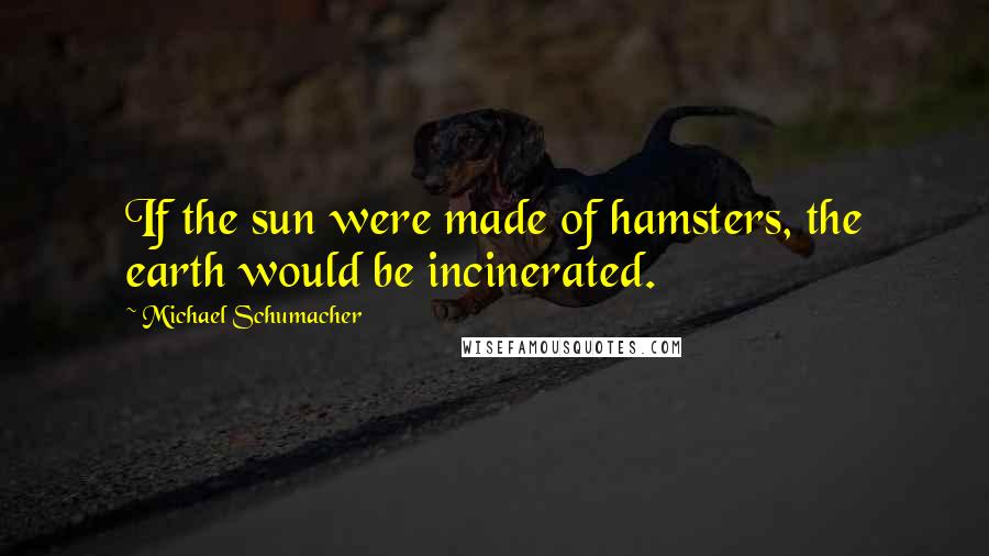 Michael Schumacher Quotes: If the sun were made of hamsters, the earth would be incinerated.