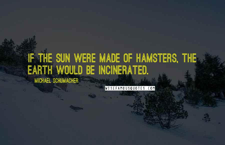 Michael Schumacher Quotes: If the sun were made of hamsters, the earth would be incinerated.