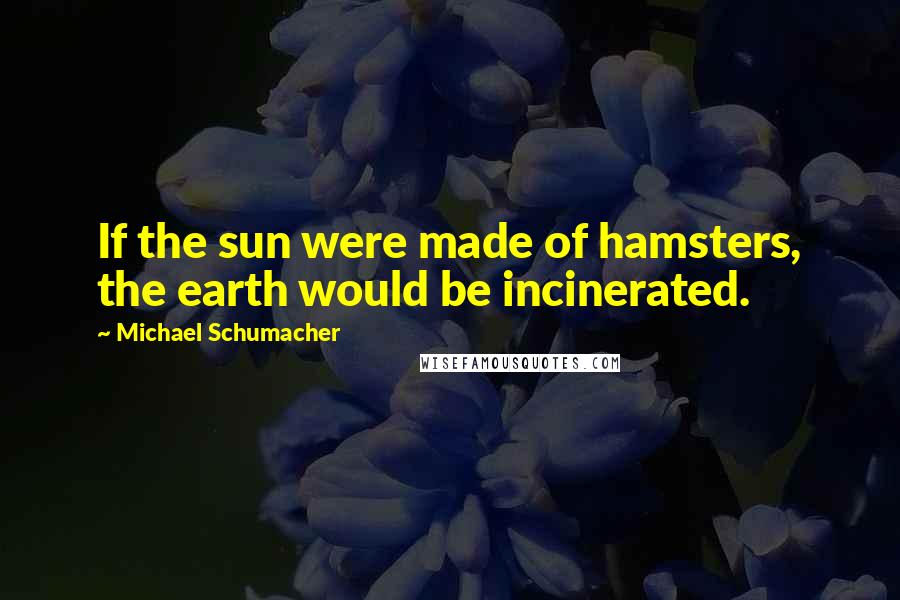 Michael Schumacher Quotes: If the sun were made of hamsters, the earth would be incinerated.