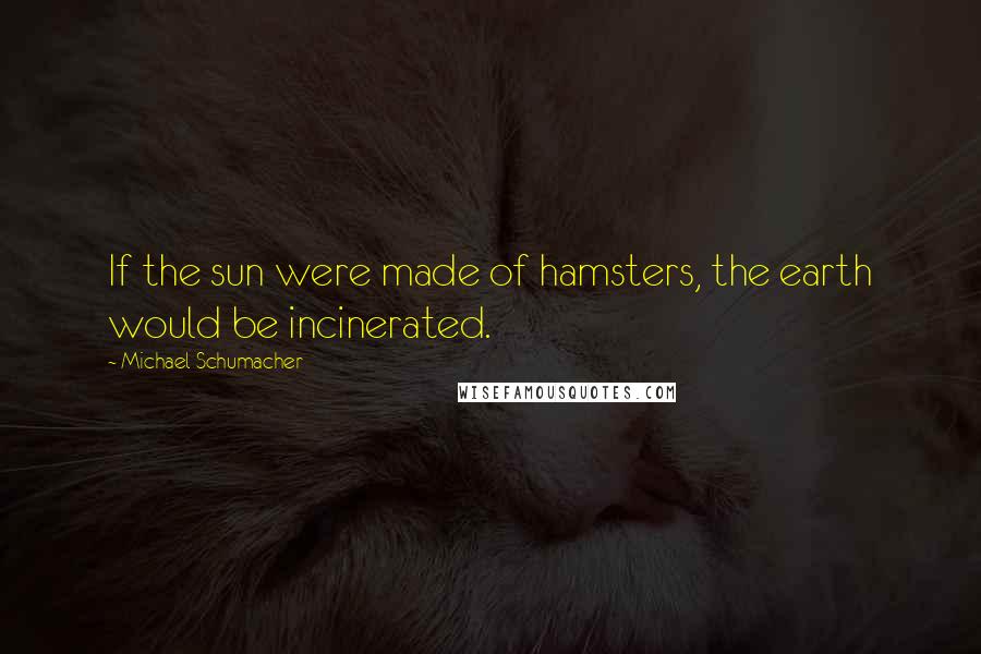 Michael Schumacher Quotes: If the sun were made of hamsters, the earth would be incinerated.