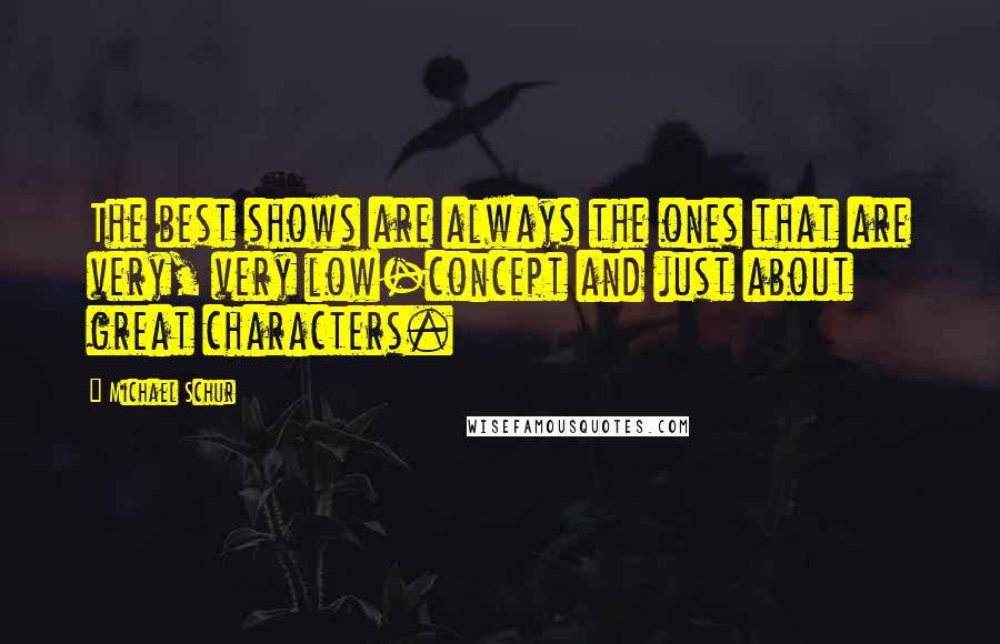 Michael Schur Quotes: The best shows are always the ones that are very, very low-concept and just about great characters.