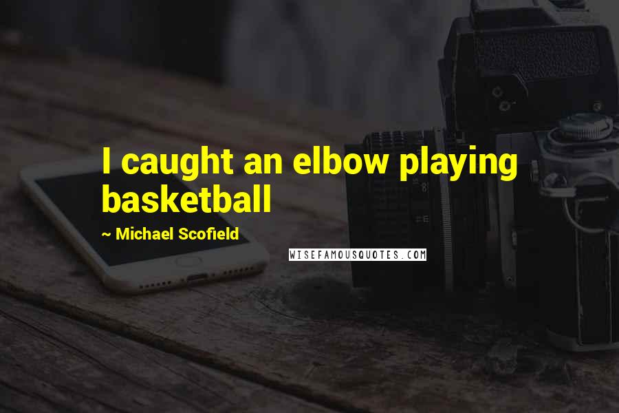 Michael Scofield Quotes: I caught an elbow playing basketball