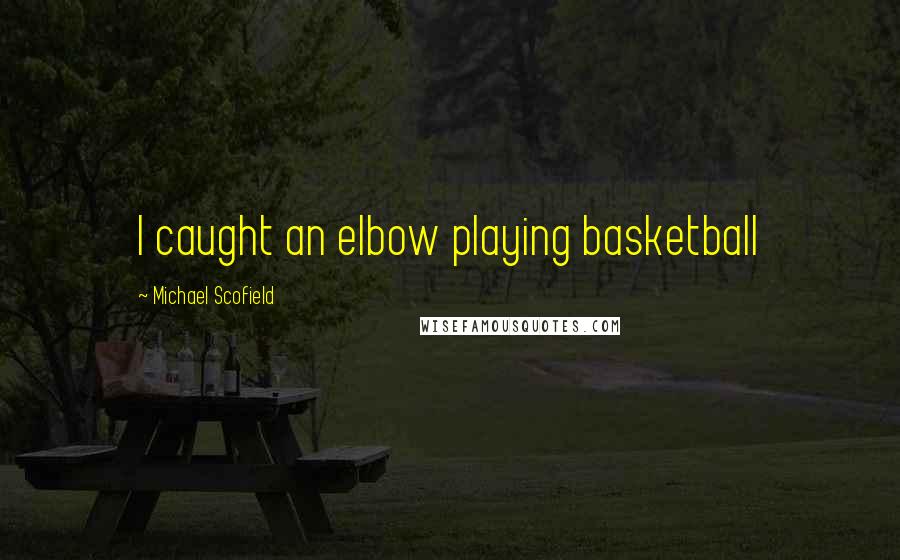 Michael Scofield Quotes: I caught an elbow playing basketball