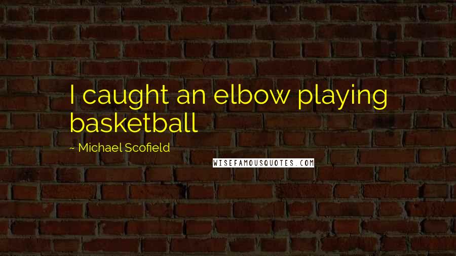 Michael Scofield Quotes: I caught an elbow playing basketball
