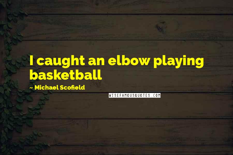 Michael Scofield Quotes: I caught an elbow playing basketball