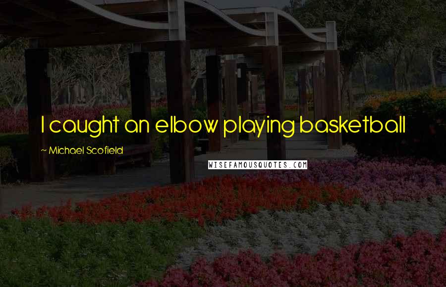 Michael Scofield Quotes: I caught an elbow playing basketball