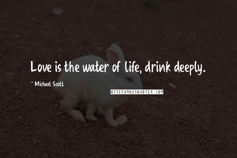 Michael Scott Quotes: Love is the water of life, drink deeply.